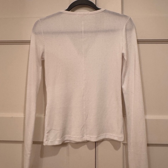 rag & bone White Button Down Ribbed Top - Picture 3 of 6